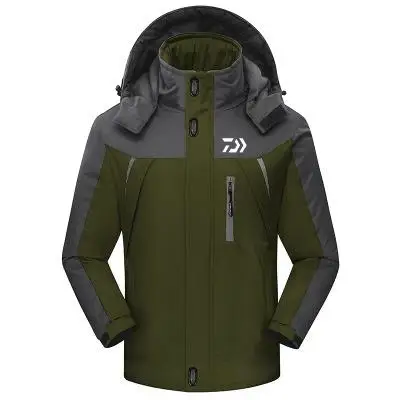 Daiwa одежда для рыбалки Зимние флисовые теплые водонепроницаемые куртки для рыбалки мужские размера плюс одежда для рыбалки спортивные толстые куртки для рыбалки - Цвет: 25