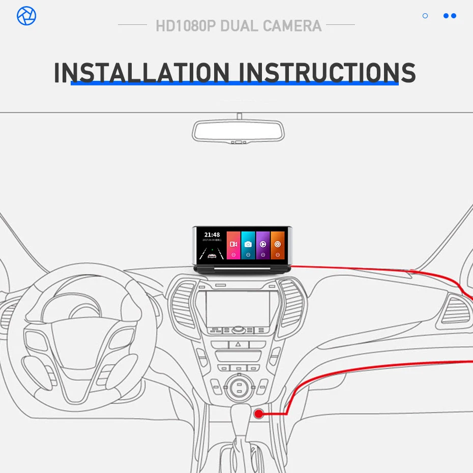 12V 48V Dash Cam Видеорегистраторы для автомобилей Регистраторы 7 дюймов IPS FHD 1080P