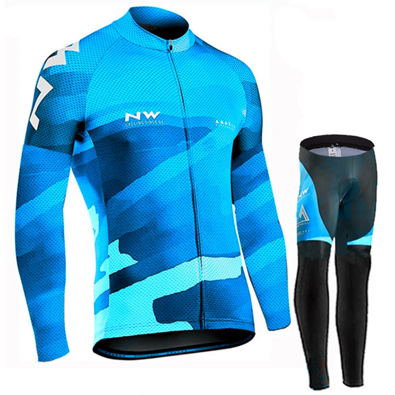 Long Cycling set Northwave Pro Team,, длинный рукав, дышащий, для велоспорта, Джерси, набор, NW, одежда для мужчин, костюм, для улицы, спортивный, велосипедные наборы - Цвет: Long Cycling set