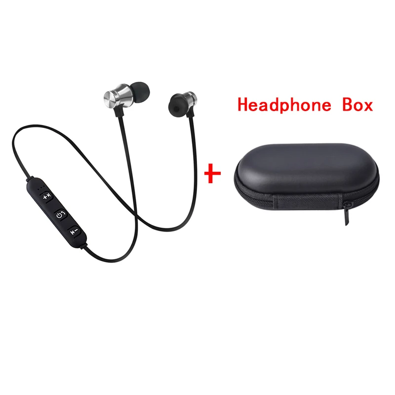 Headphone Add Box S8 беспроводные магнитные Bluetooth наушники Беспроводные спортивные наушники стерео Бас Наушники для прослушивания музыки с микрофоном гарнитура для xiaomi iphone - Цвет: Headphone Add Box