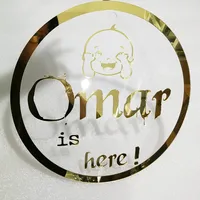 โอ้เด็กป้ายกระจกอะคริลิคทองชื่อป้ายสําหรับ Baby Shower Party Decor,กระจกส่วนบุคคลของขวัญ Babyshower 2