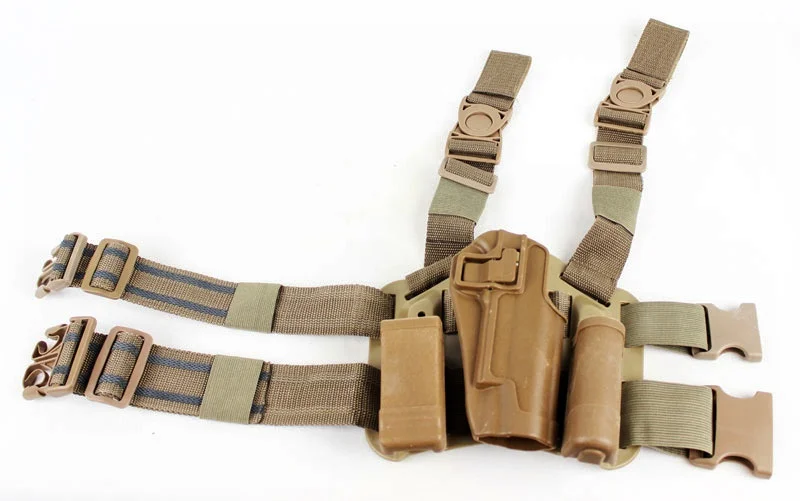 CQC Тактический Кольт 1911 пистолет кобура падение ноги кобура Охотничьи аксессуары страйкбол журнал сумка пистолет ручной пистолет чехол держатель 1911 - Цвет: DE