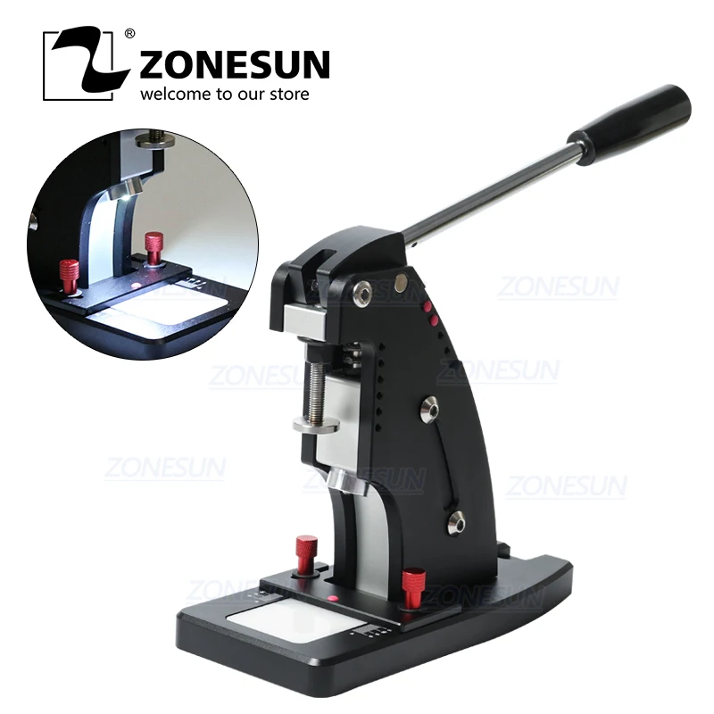 ZONESUN Manual Leather Punching Machine Hand Pressing Machine For Round Hole Puncher Leather