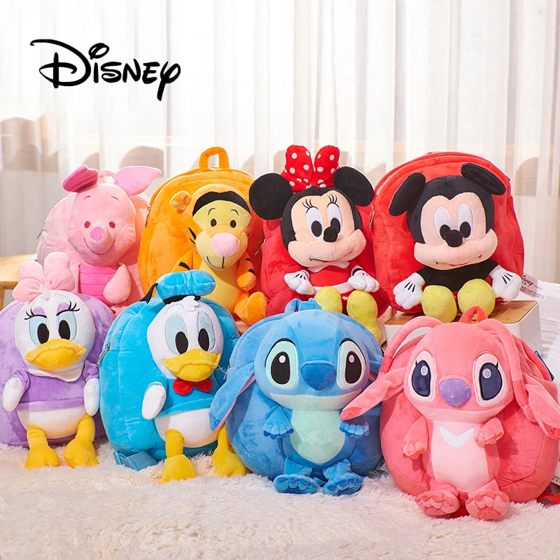 Плюшевый Детский рюкзак Disney Сумка с Микки Маусом и Минни шитым Дональдом Даком