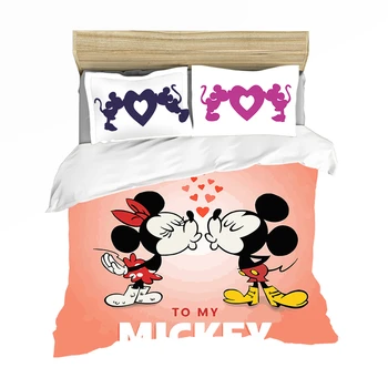 

Couple Mickey Minnie Bedding Set Lovely Couple Queen King Size Bed St Children Duvet Cover Pillow Cases Comforter Bedding Sets