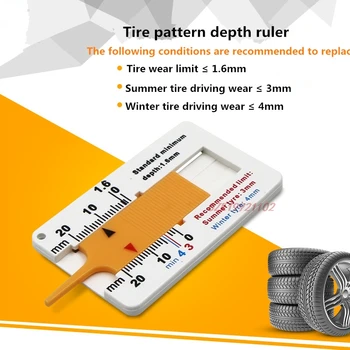 

1Pcs 0-20mm Plastic Tire Ruler Vernier Depth Caliper Tire Pattern Depth Ruler