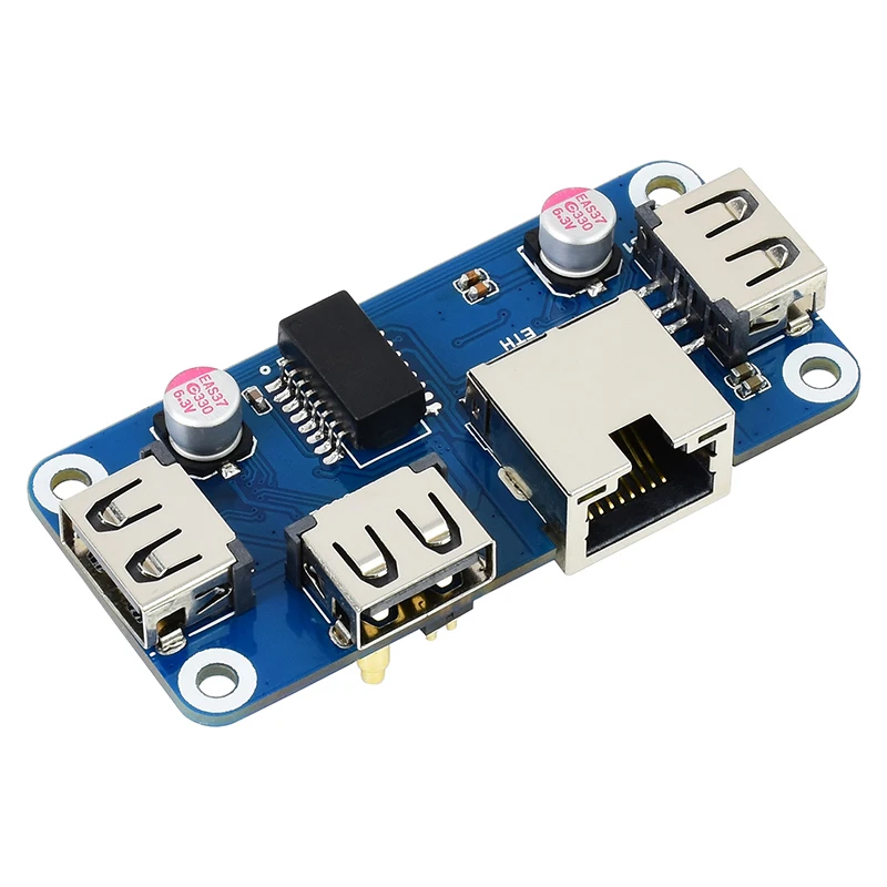 Raspberry Pi Zero 2 W Ethernet / USB HUB HAT (B) for Raspberry Pi Series 1 x RJ45 3 x USB 2.0 Interface for Raspberry Pi Zero — view 3