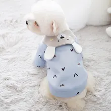 Dog Clothes Autumn Winter Plus Cashmere Cute Bear Pullover Sweater Two-legged Cat Clothes