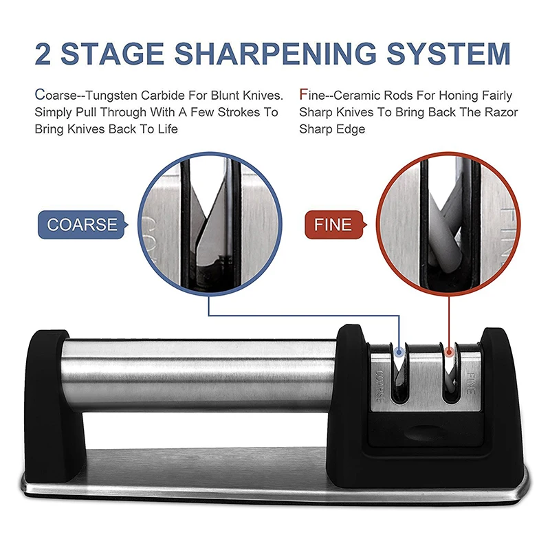 2 этапа профессиональная точилка для ножей из нержавеющей стали камень для заточки ножей кухонный инструмент домашние столовые устройства Аксессуары для ножей