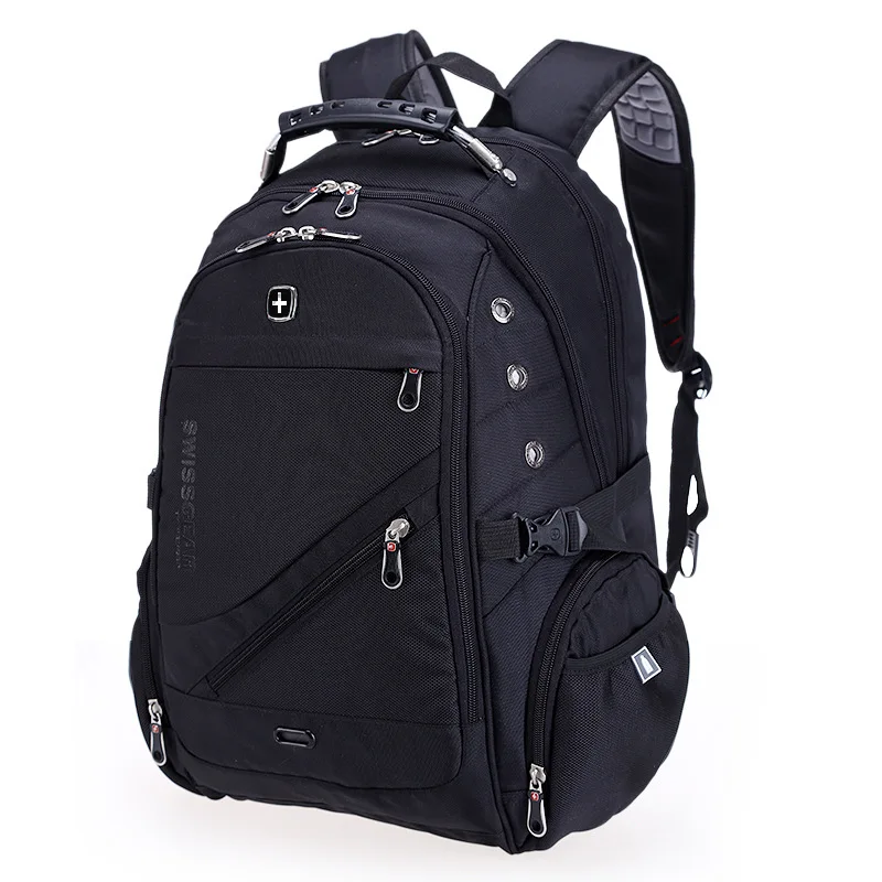 

Men's backpack USB rechargeable backpack computer bag notebook inner bag travel backpack zipperperson soft back solid