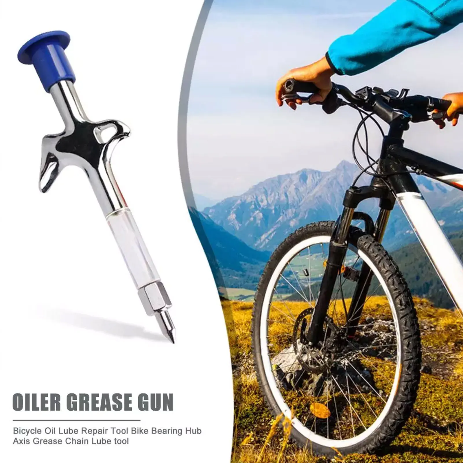 Aluminum Bicycle Lubricant Grease Gun for Mountain MTB Bike Service Tools N#S7