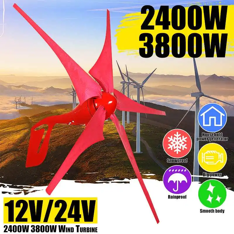 

5 Wind Blades Wind Turbines Generator 4000W/5000W 12V/14V For Household Streetlight Windmill Wind Generator + Charge Controller