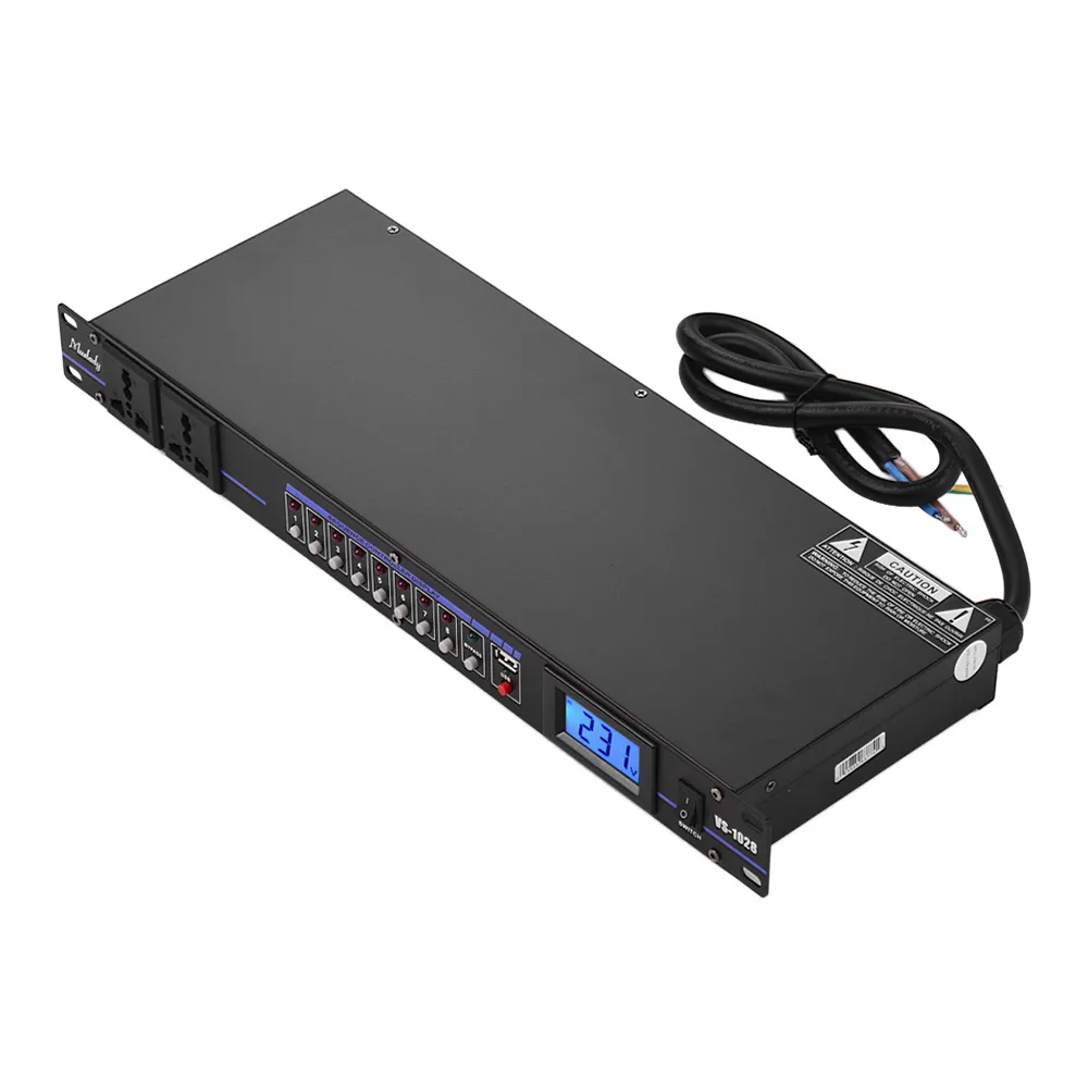 Muslady VS-1028 10-полка с креплением на вентиляционную решетку крепление регулятор последовательности питания кондиционер стабилизатор напряжения Регулятор питания с lcddisplay