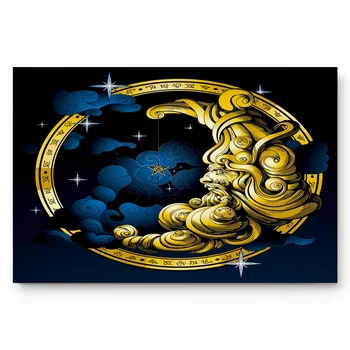 

Moon Golden Clouds Black Cloud Astrology Bath Rugs Non-Slip Doormat Door Mat Bathroom Accessories