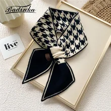 2021 New Designer Women's Houndstooth Knitted Scarf Stole Women Winter Thick Warm Neck Scarves for Ladies Echarpe Femme Hiver
