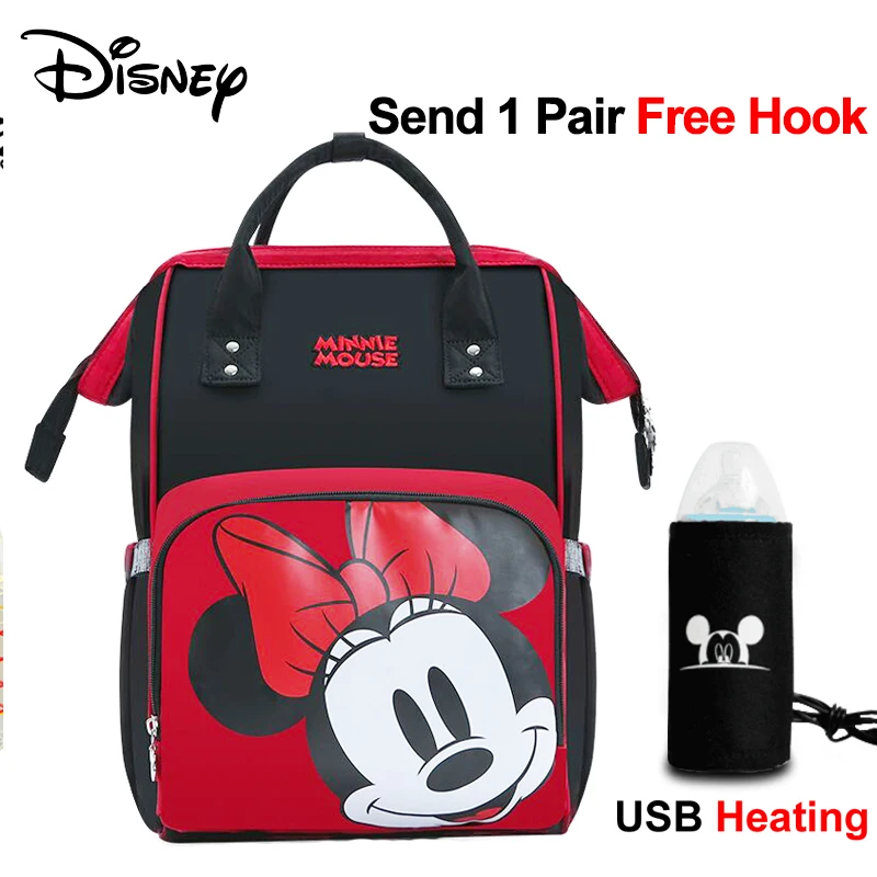 Disney милый рюкзак для подгузников, USB детские сумки для мамы, многофункциональная модная сумка для подгузников с минни и микки маусом для мам, брендовая сумка для подгузников в горошек - Цвет: 3