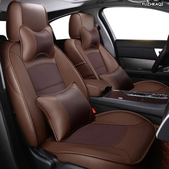 

FUZHKAQI Custom Leather car seat cover For Jaguar XJ XF XE E-PACE XFL XEL Automobiles Seat Covers car seats protector