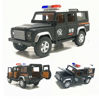 

1:32 Defender Police Car SUV Tibet Animal Protection Organization Military Vehicle Model Simulation Car Model Toy Car