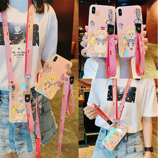Чехол-накладка Sakura для iphone 11 pro Max милый чехол с блестками max XR 7 6S 8plus Sailor Moon +