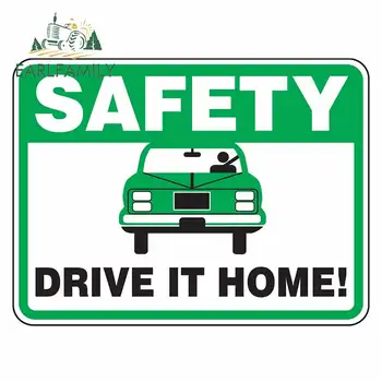 

EARLFAMILY 13cm x 9.8cm for Safety Driver It Home Car Stickers Waterproof Cartoon Surfboard Decal Personality Anime Car Styling