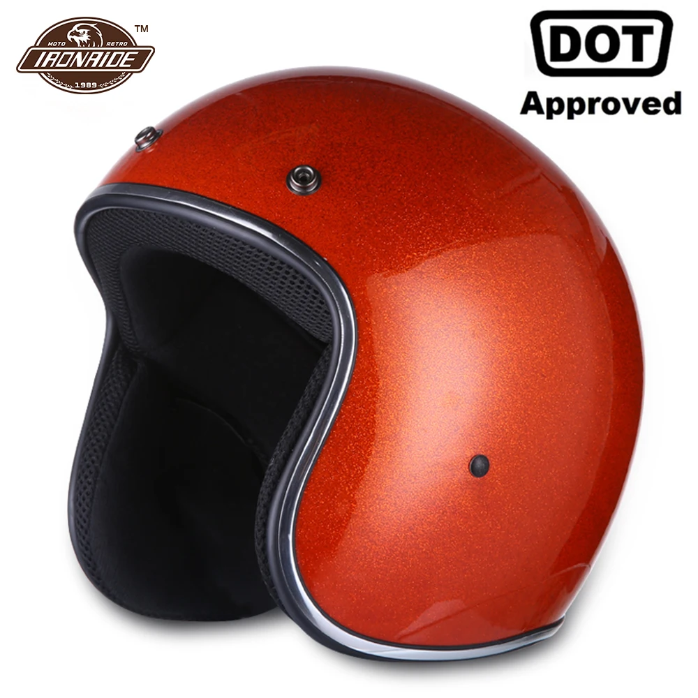 

AMZ Retro Motorcycle Helmet Vintage Half Face Moto Helmet Casco Casque Old School Casco Scooter Helmets With DOT Certification