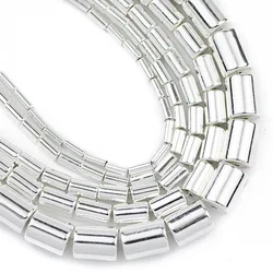 Cylinder Natural Stone Hematite Spacer Beads in Rose Gold for Jewelry Making & DIY Bracelets (Silver)