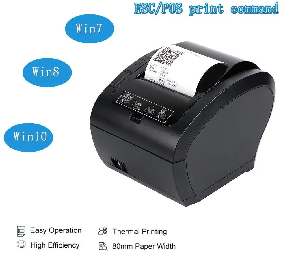 cheap mini printer 80mm Auto Cutter Thermal Receipt Printer POS Printer with Usb Ethernet Bluetoot WIFI RS232 for Hotel/Kitchen/Restaurant canon small photo printer