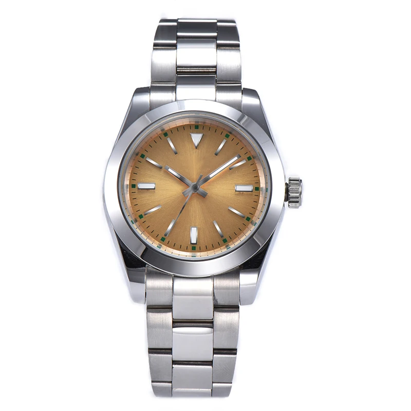 

39mm Watch Men Golden Face Dial Luminous Pointer Men's New 316L Stainless Steel Bracelet Automatic Movement