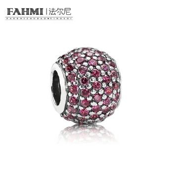 

FAHMI 100% 925 Sterling Silver 1:1 Authentic 791051CZR RED PAVE BALL CHARM Bracelet Original Women Jewelry