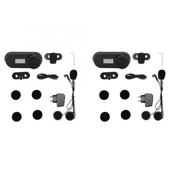 

1 Pair Motorcycle BT Hands-free Helmet Headset TCOM-SC X2 Bluetooth Intercom with LCD FM Auto Answer EU 100-240V