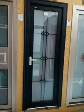  Manufacturer customized new aluminum alloy flush door toilet door toilet door tempered glass bathroom door support customization 