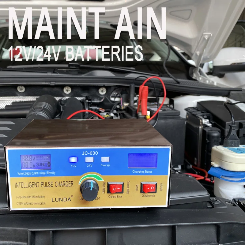 12 V/24 V 20A/15A 400W 6AH-400AH Смарт Пульс Ремонт Батарея Зарядное устройство и сопровождающий литиевая батарея/свинцово-кислотная Батарея для автомобиля мотоцикла