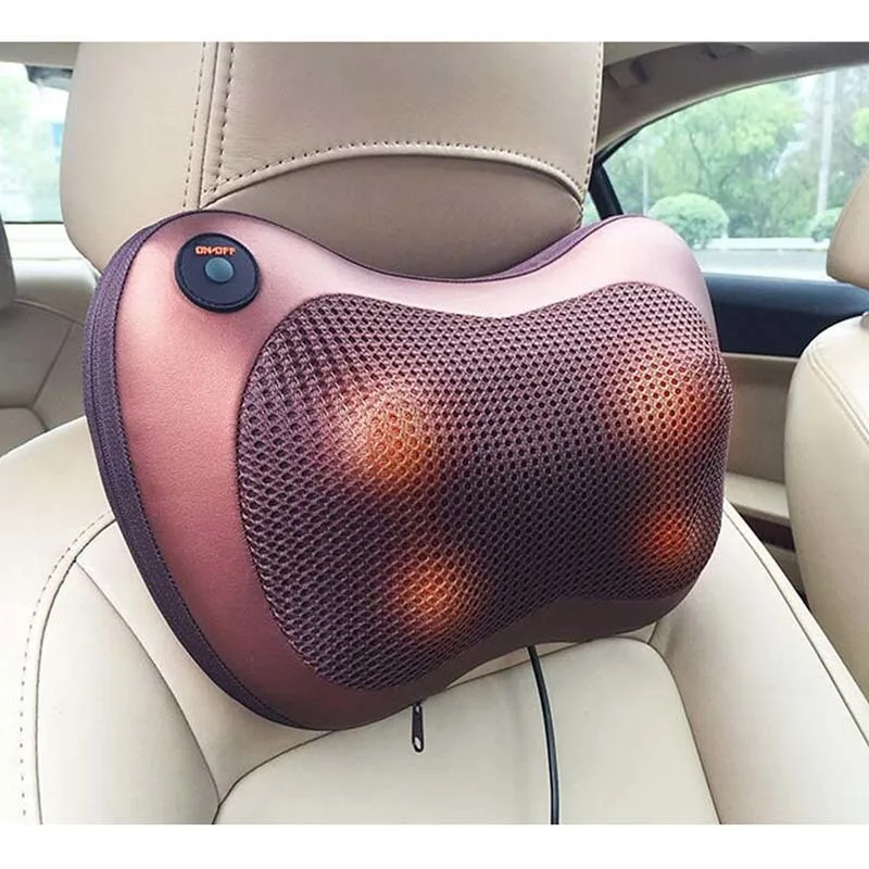 110/220V Electric Infrared Neck Massage Pillow Shiatsu Cushion Massager Neck Back Waist Body Heating Kneading Massage Pillow