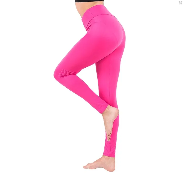 Toivotukasia, женские леггинсы, однотонные, розовые, черные, леггинсы размера плюс, сексуальные, для фитнеса, спортивные штаны, брюки - Цвет: hot pink