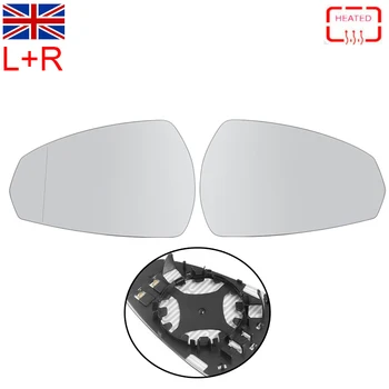 

MagicKit Pair Wing Door Mirror Glass w/Plate Driver+Passenger For AUDI A3 2012+ 8V0857535E, 8V0857536C