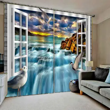 

waterfall curtains 3D Curtain Luxury Blackout Window Curtain Living Room window curtains
