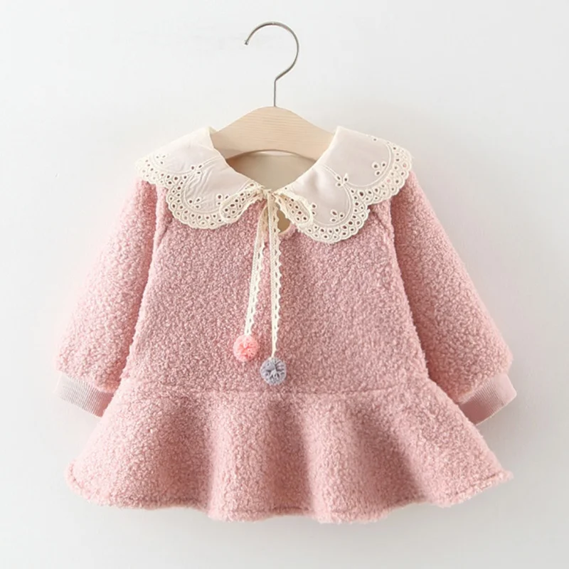 Baby Girl Clothes Girls Dress Autumn Winter Hoodies Thick Warm Princess Sweet Dresses for Girls Children's Clothing Kids Clothes