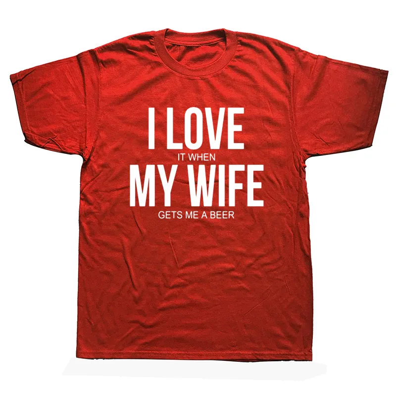 Новая летняя футболка I Love My Wife забавное пиво Humor Мужская хлопковая футболка с короткими рукавами для напитков черная