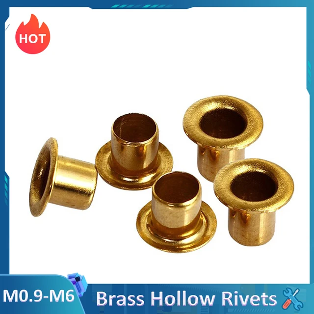 M3-M6 Copper Brass Eyelet Hollow Tubular Rivets Through Nuts Hole Grommets