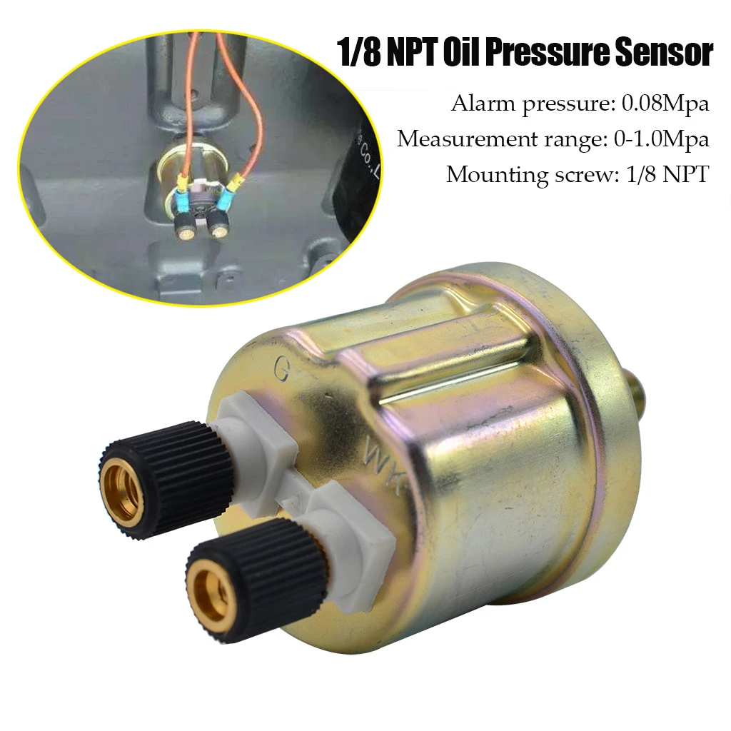 figatia Car 1//8 NPT Oil Pressure Sensor Sender for Aftermarket Oil Pressure Gauge