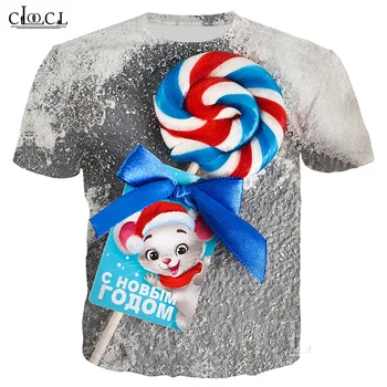 

Christmas T Shirts For Men Women Tee 3D Print Candy Cane Lollipop Tshirts Casual Funny Xmas Sports T-shirt Plus Size Sweatshirts