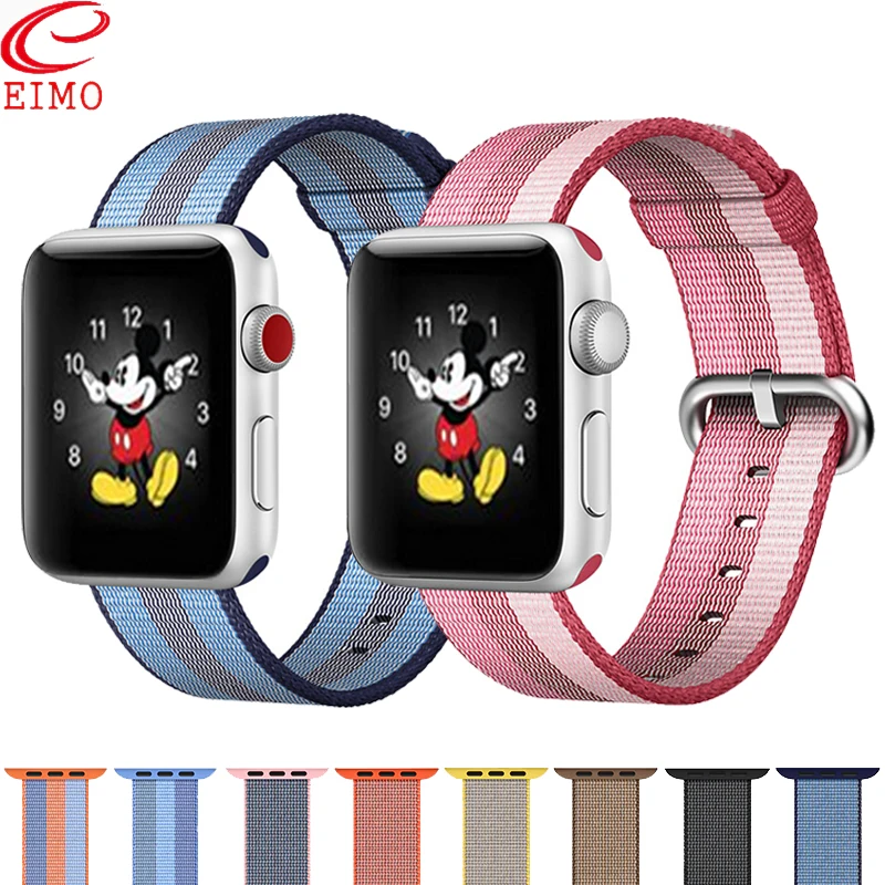 

EIMO Nato strap for Apple Watch Band 44mm 40mm apple watch 5 4 3 2 iwatch band 42mm 38mm correa Woven Nylon Bracelet Watchband