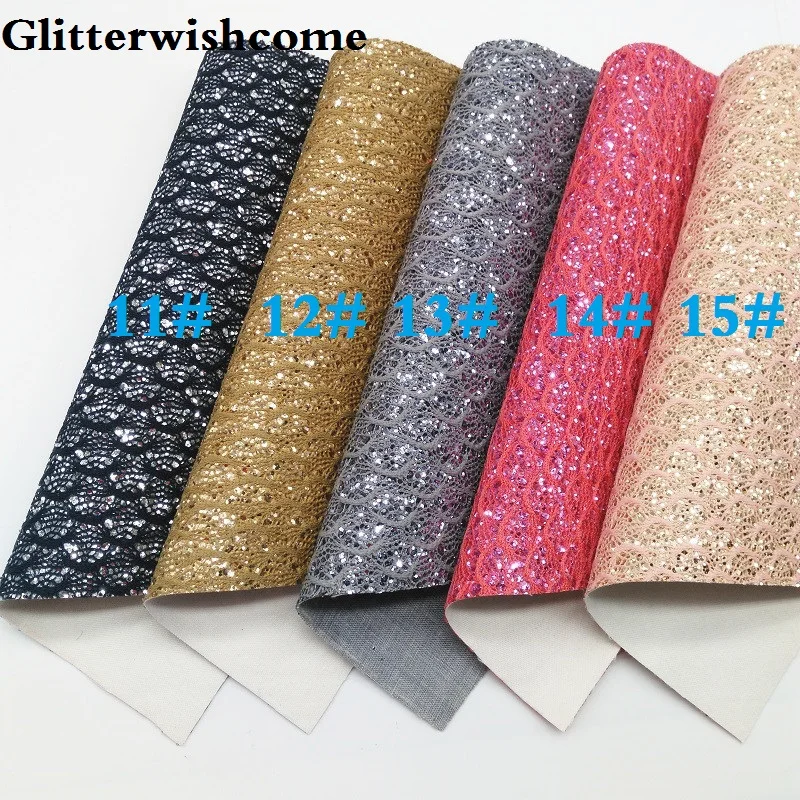 Glitterwishcome 21X29 см A4 размер кружева блестящая кожа, рыбка чешуя Русалки Fabirc кожа ткань винил для луков, GM020A