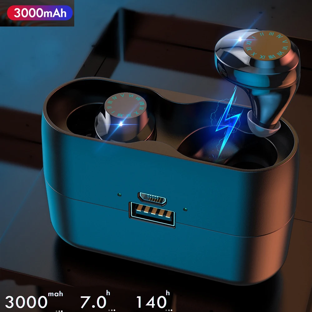 

Wireless Bluetooth Sport Earphone Bluetooth 3300mah Touch Control Bluetooth Waterproof 9D Noise Cancellin