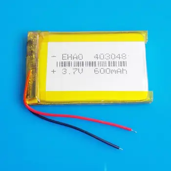 

3.7V 600mAh 403048 lipo polymer lithium rechargeable battery for MP3 GPS navigator DVD recorder headset e-book camera