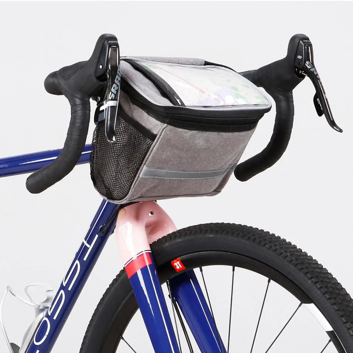 Bicycle Front Bag Cycling Basket Pannier Bike Frame Tube Handlebar Bag Aluminum Foil for Cold-Hot Drinks Heat Preservation