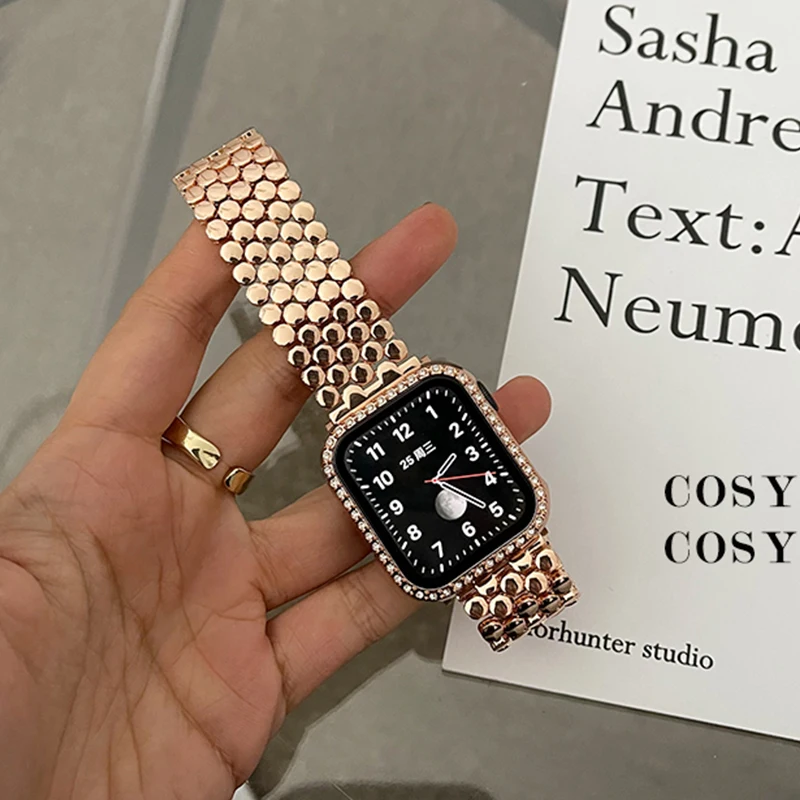 Ремешок из нержавеющей стали для Apple watch 7 41 45 мм 6 SE 5 4 40 44 | Наручные часы