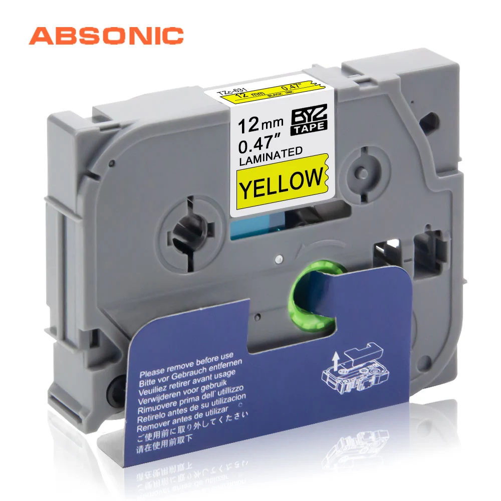 Absoonic 12 мм * 8 м TZ631 TZe 631 TZ TZe631 ламинированная этикетка Кассетная лента совместимая