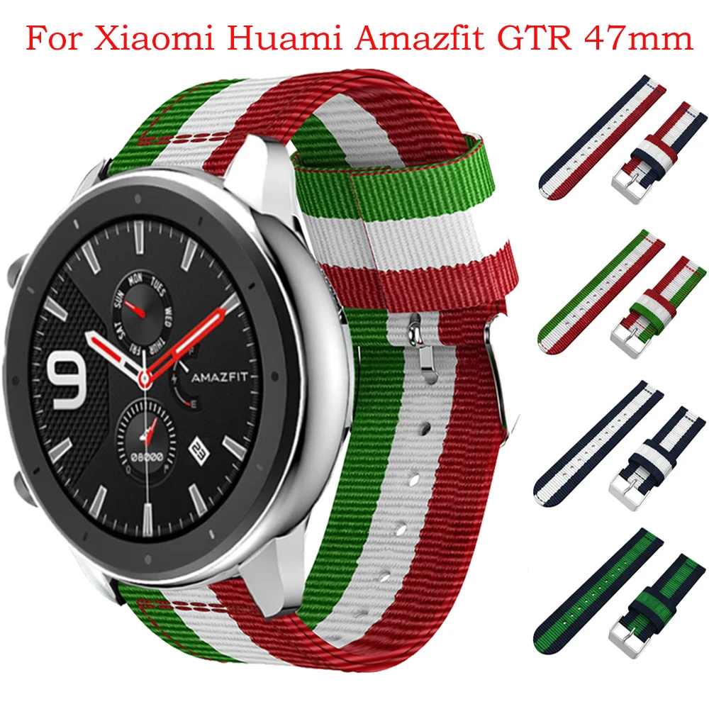 Для Amazfit GTR 47 мм ремешок нейлоновый тканый 22 мм ремешок для часов браслет для huawei GT ремешок для часов Amazfit Pace/Stratos 2 2S
