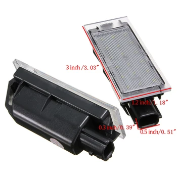 

2pcs 12V License Lamp Car White LED Number License Plate Light License Plate Light For Renault Twingo Clio Megane Lagane